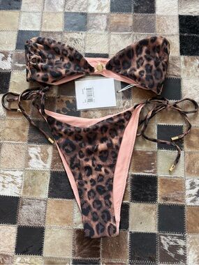 Sunkissed Le Bandeau Strapless Top + Bottom - Leopard